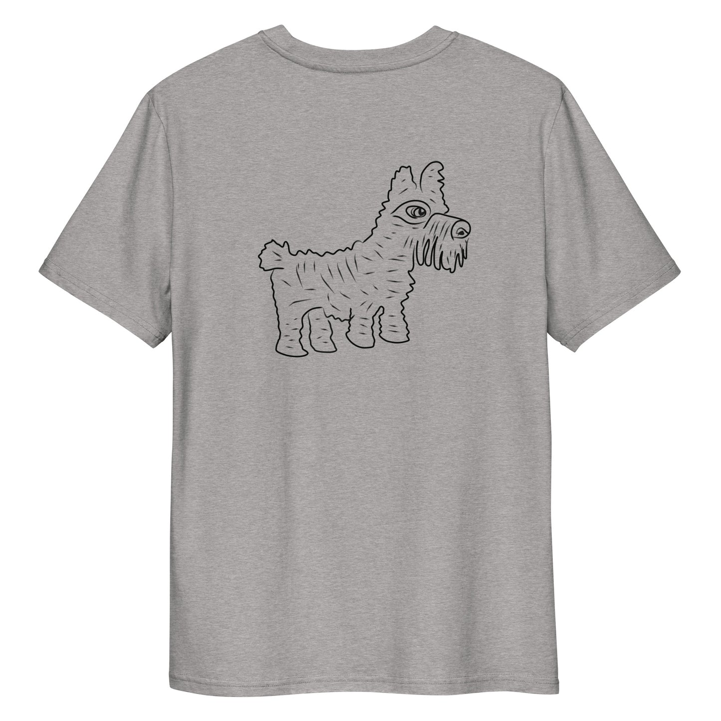 Dog 2 | 100% Organic Cotton T Shirt in heather grey back