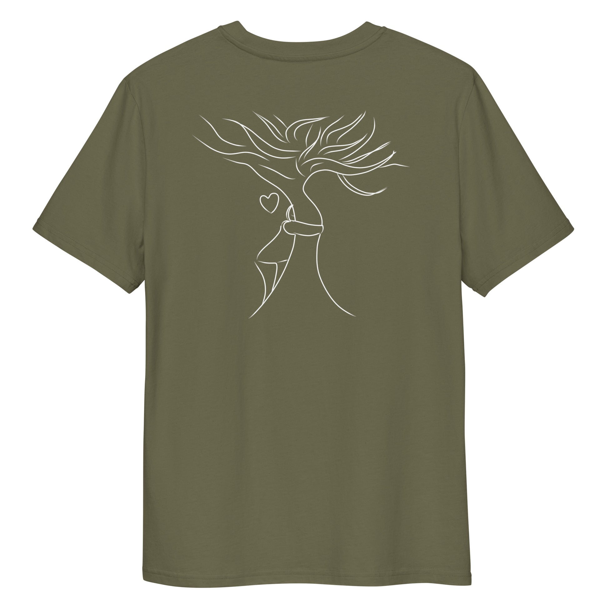 Sustainable Embrace White Tree | 100% Organic Cotton T Shirt in khaki back