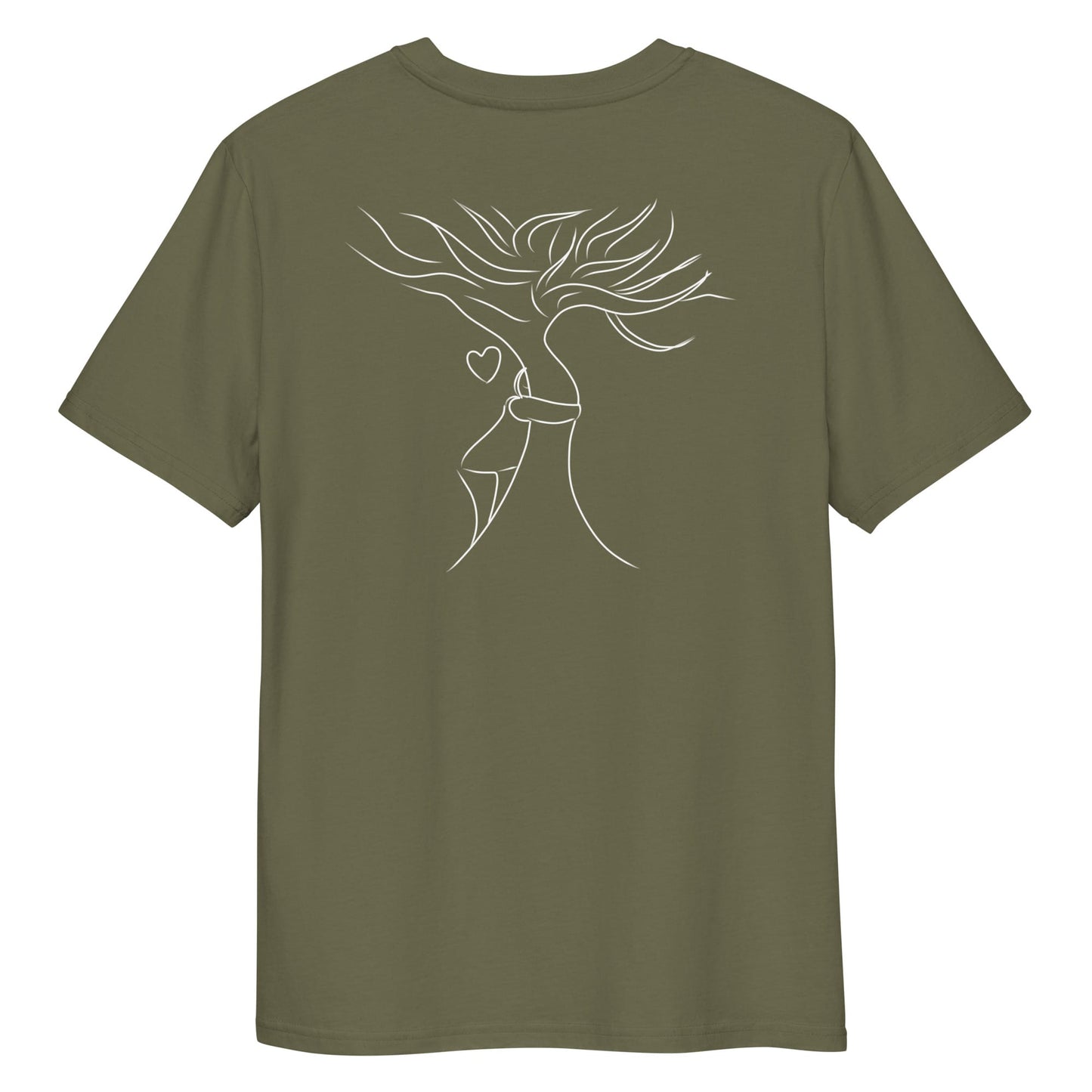 Sustainable Embrace White Tree | 100% Organic Cotton T Shirt in khaki back