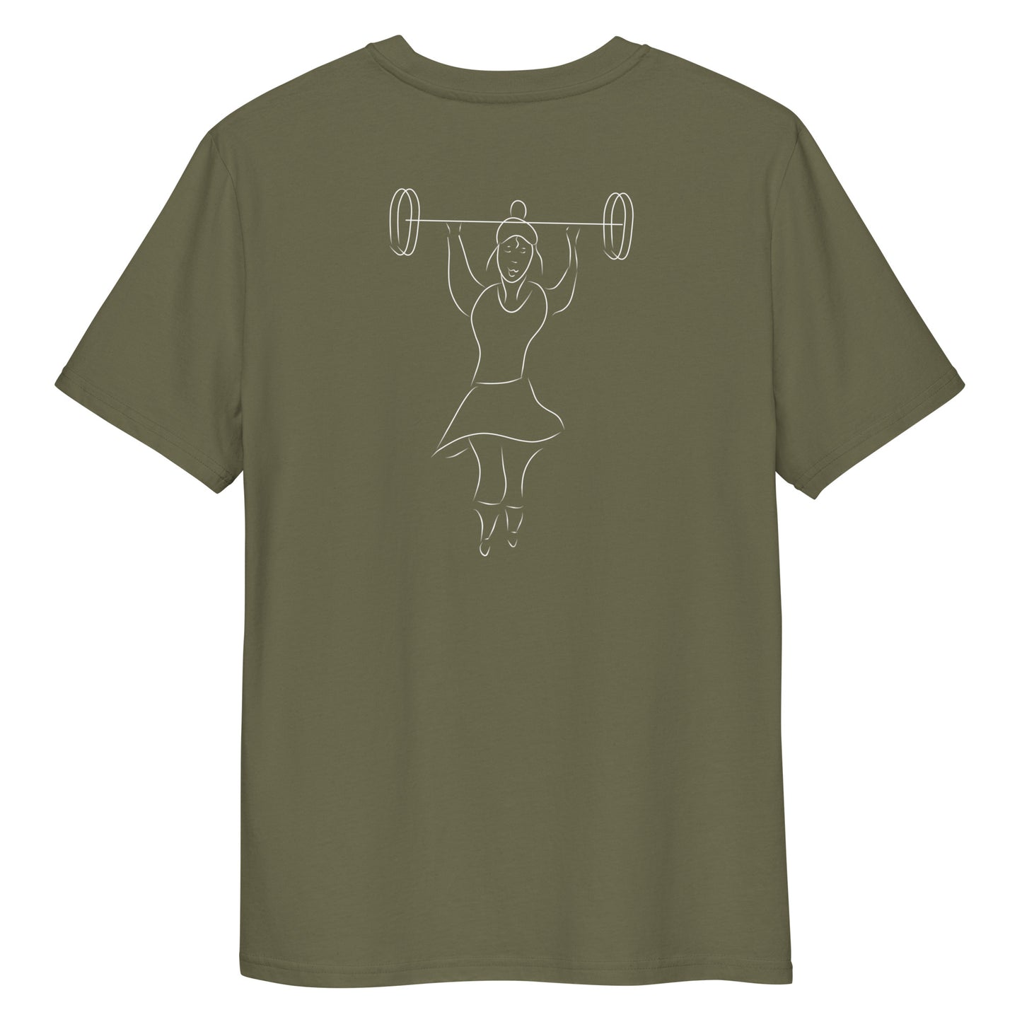 Women That Lift White | 100% Organic Cotton T Shirt in khaki back