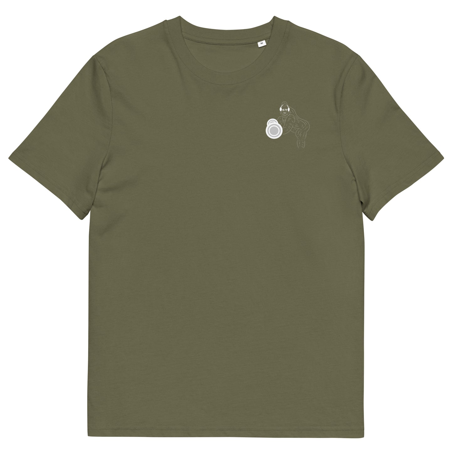 White Gorilla Gym | 100% Organic Cotton T Shirt in khaki front