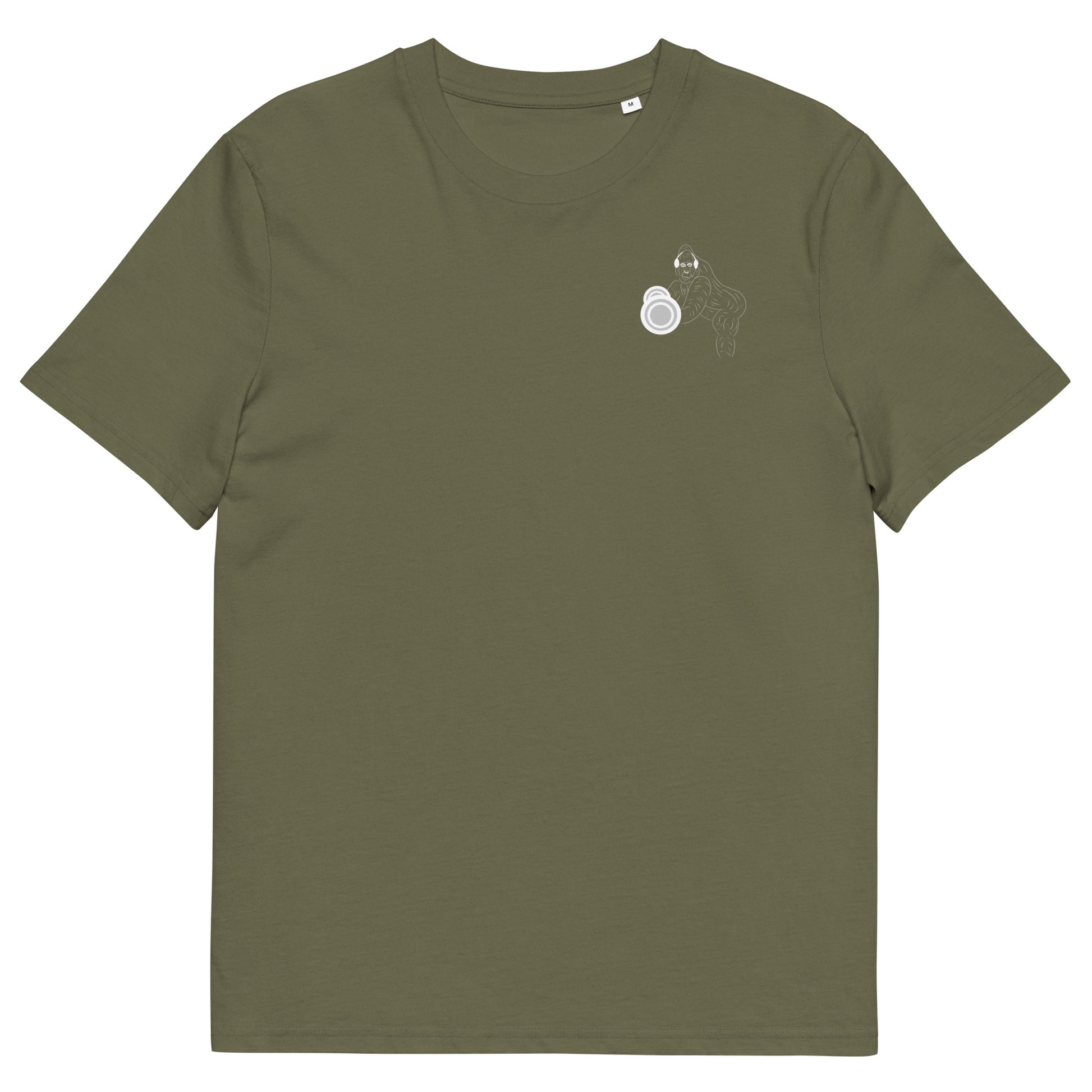 White Gorilla Gym | 100% Organic Cotton T Shirt in khaki front