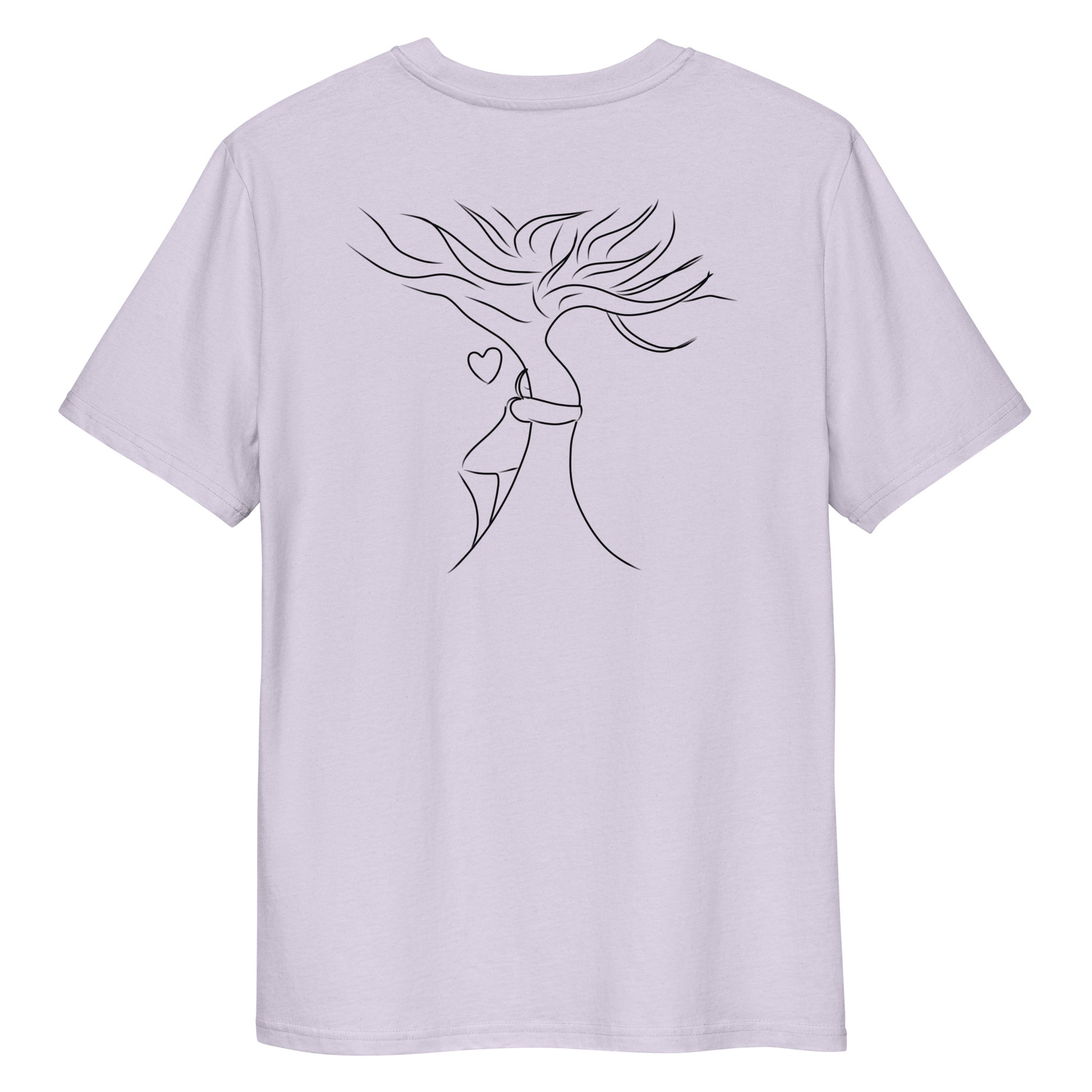 Sustainable Embrace Tree | 100% Organic Cotton T Shirt in lavender back view