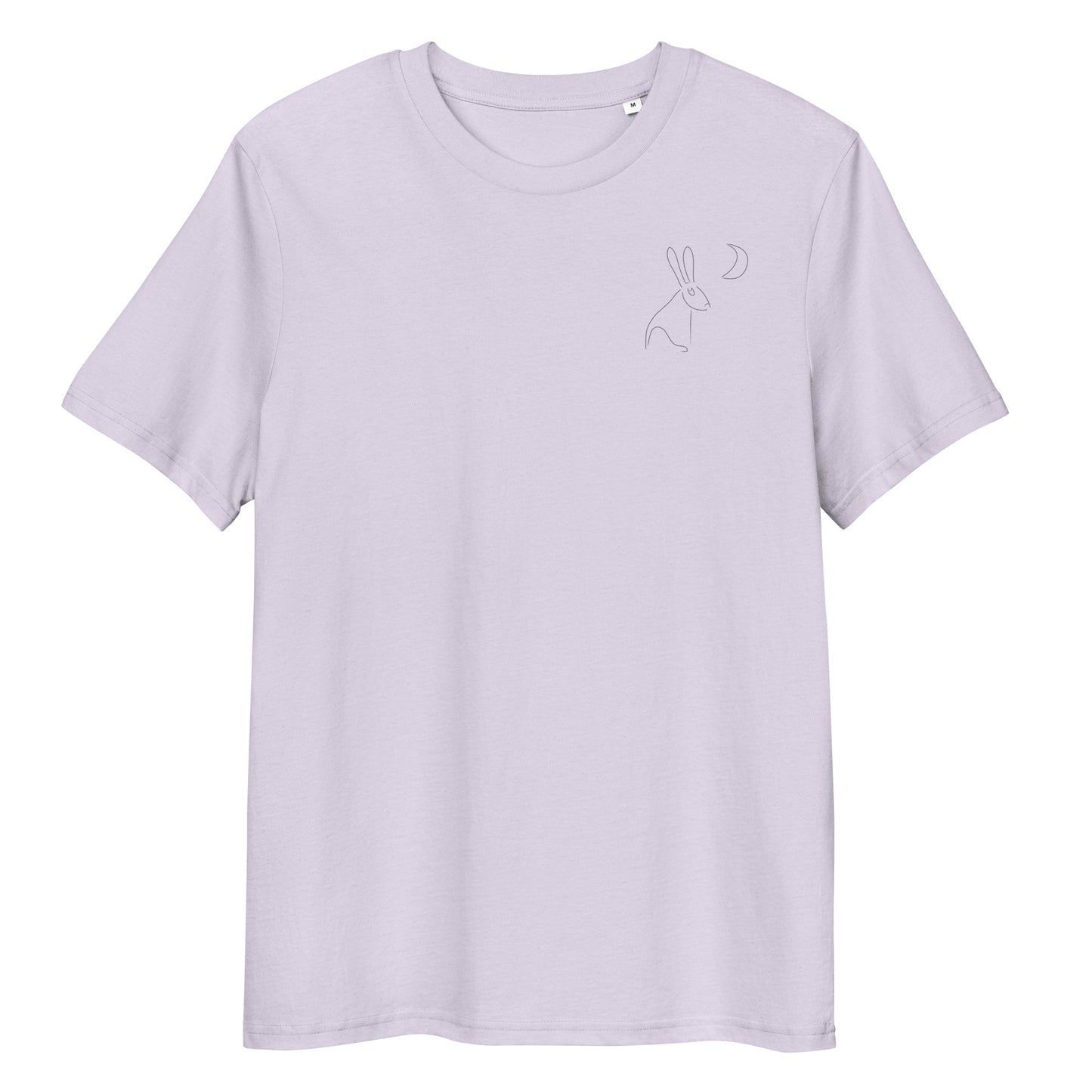 Hare Stares at Moon | 100% Organic Cotton T Shirt in lavender
