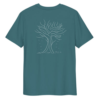 Autumn White Tree Trance | 100% Organic Cotton T Shirt in stargazer back