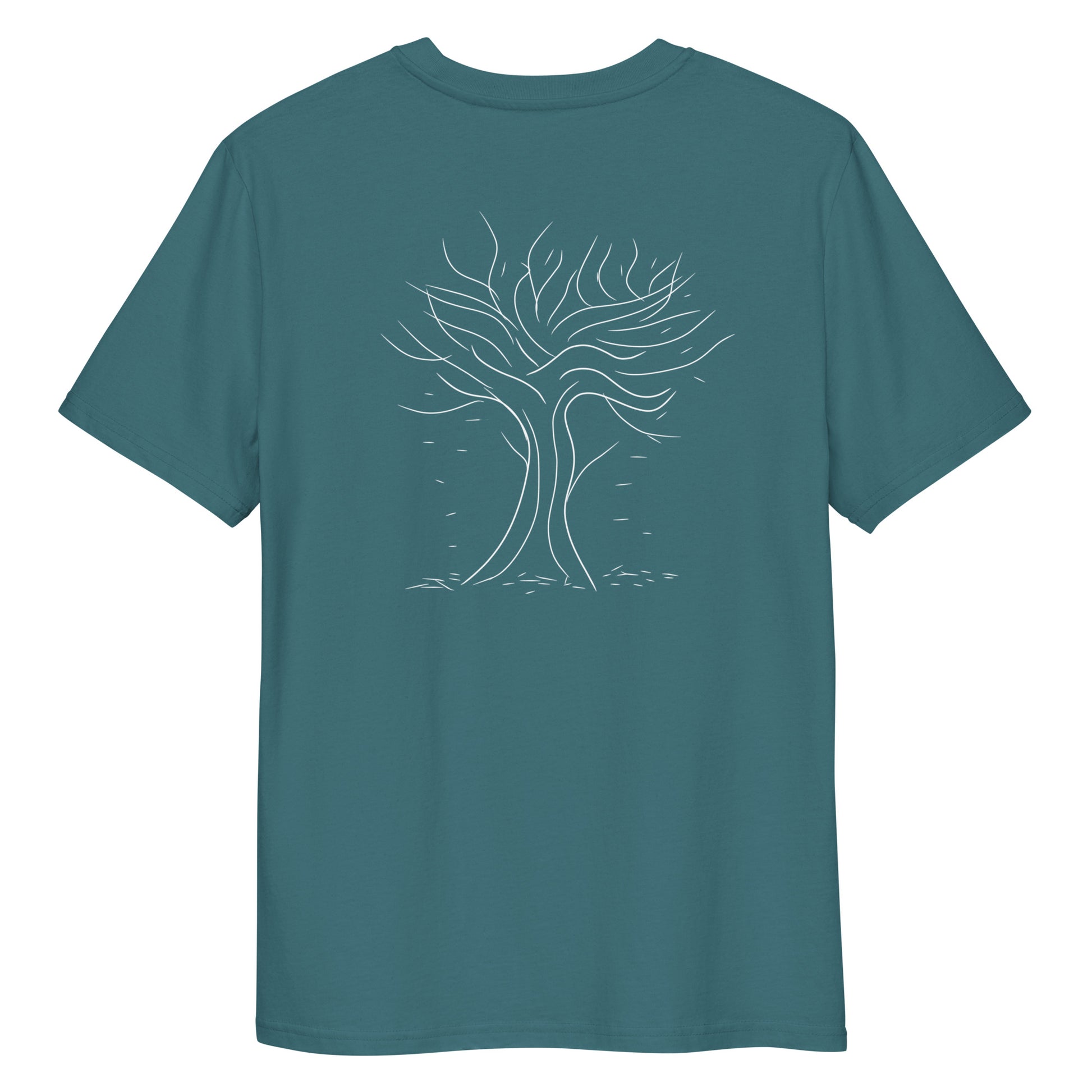 Autumn White Tree Trance | 100% Organic Cotton T Shirt in stargazer back