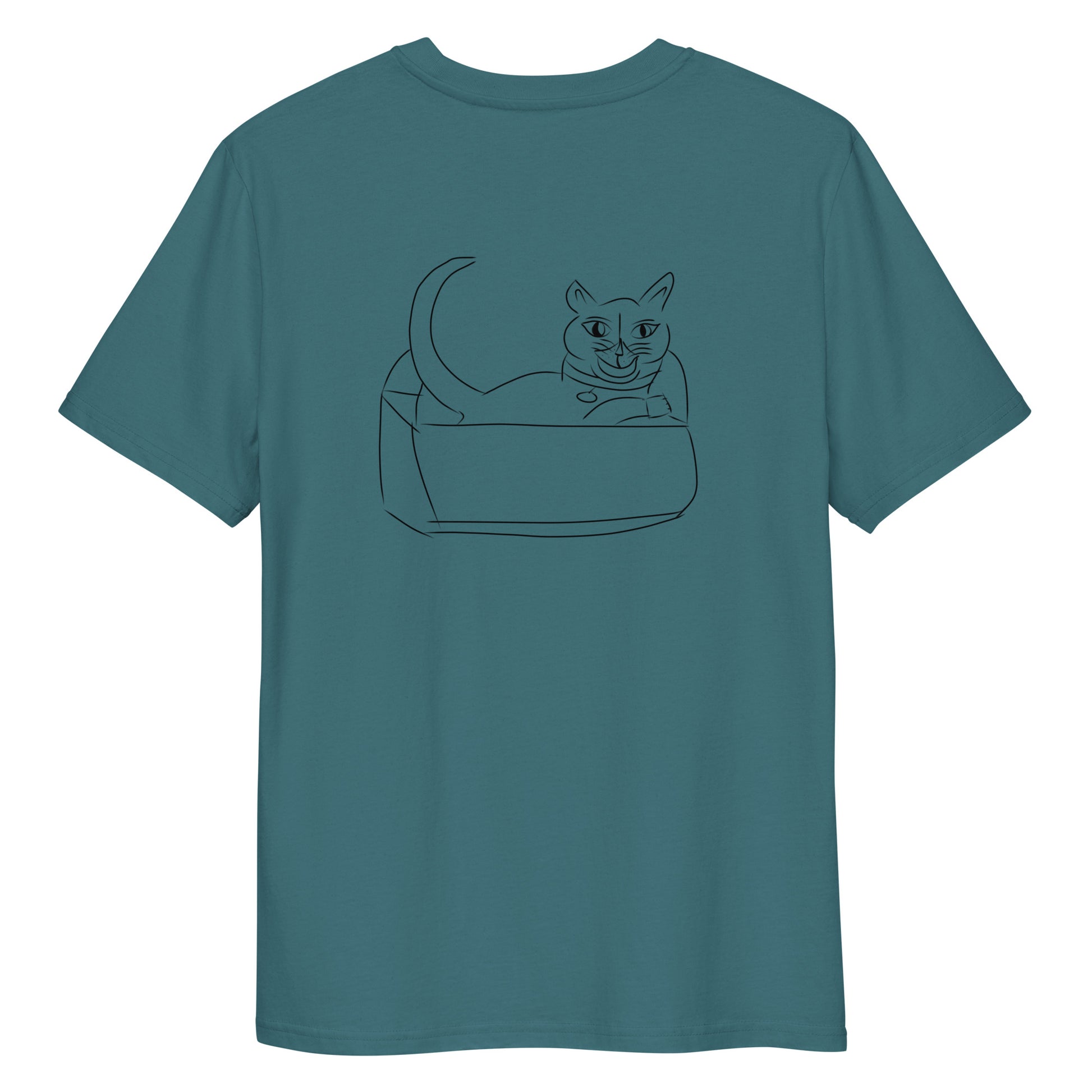 Cat Black | 100% Organic Cotton T Shirt in stargazer back