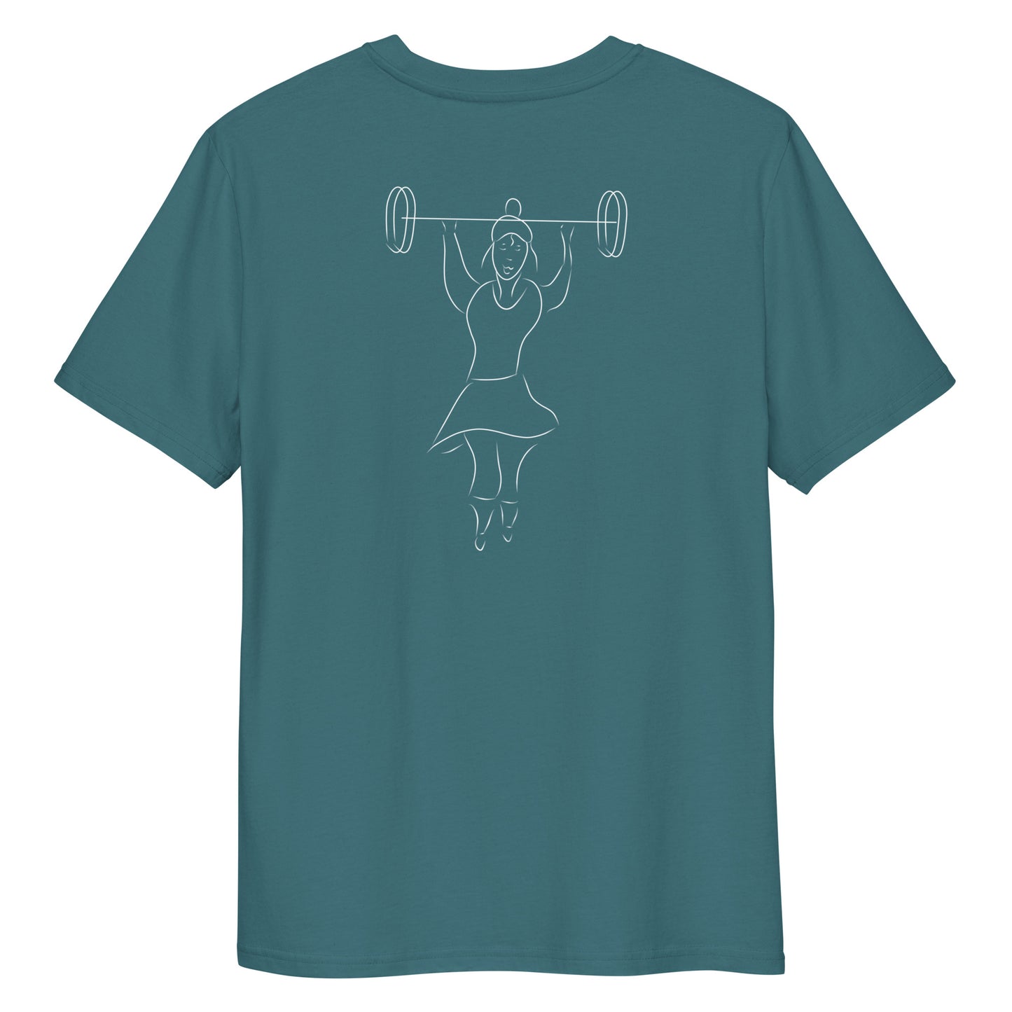 Women That Lift White | 100% Organic Cotton T Shirt in stargazer back view