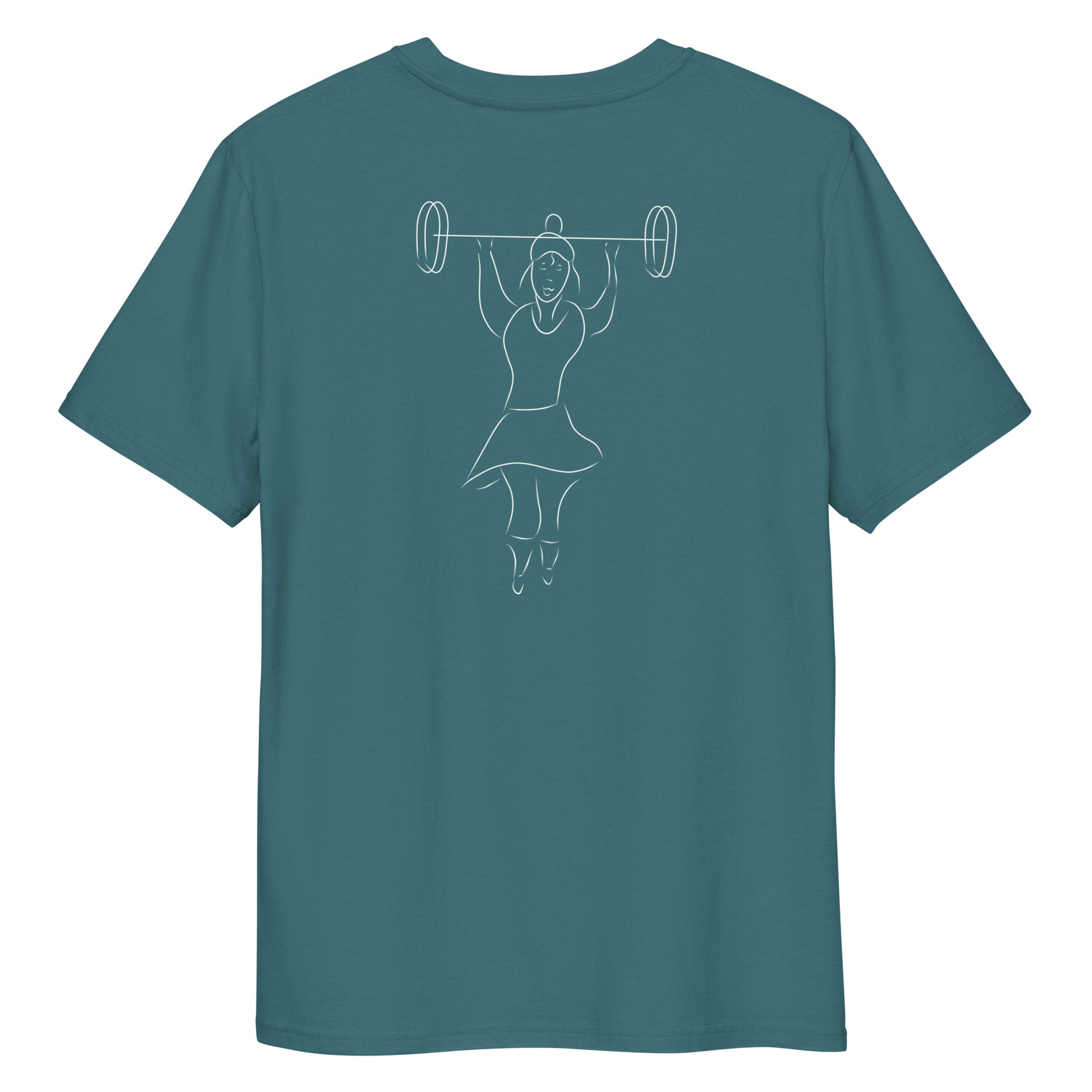 Women That Lift White | 100% Organic Cotton T Shirt in stargazer back view