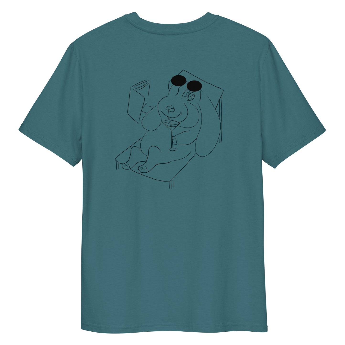 Bunny hop and sip | 100% Organic Cotton T Shirt in stargazer back view