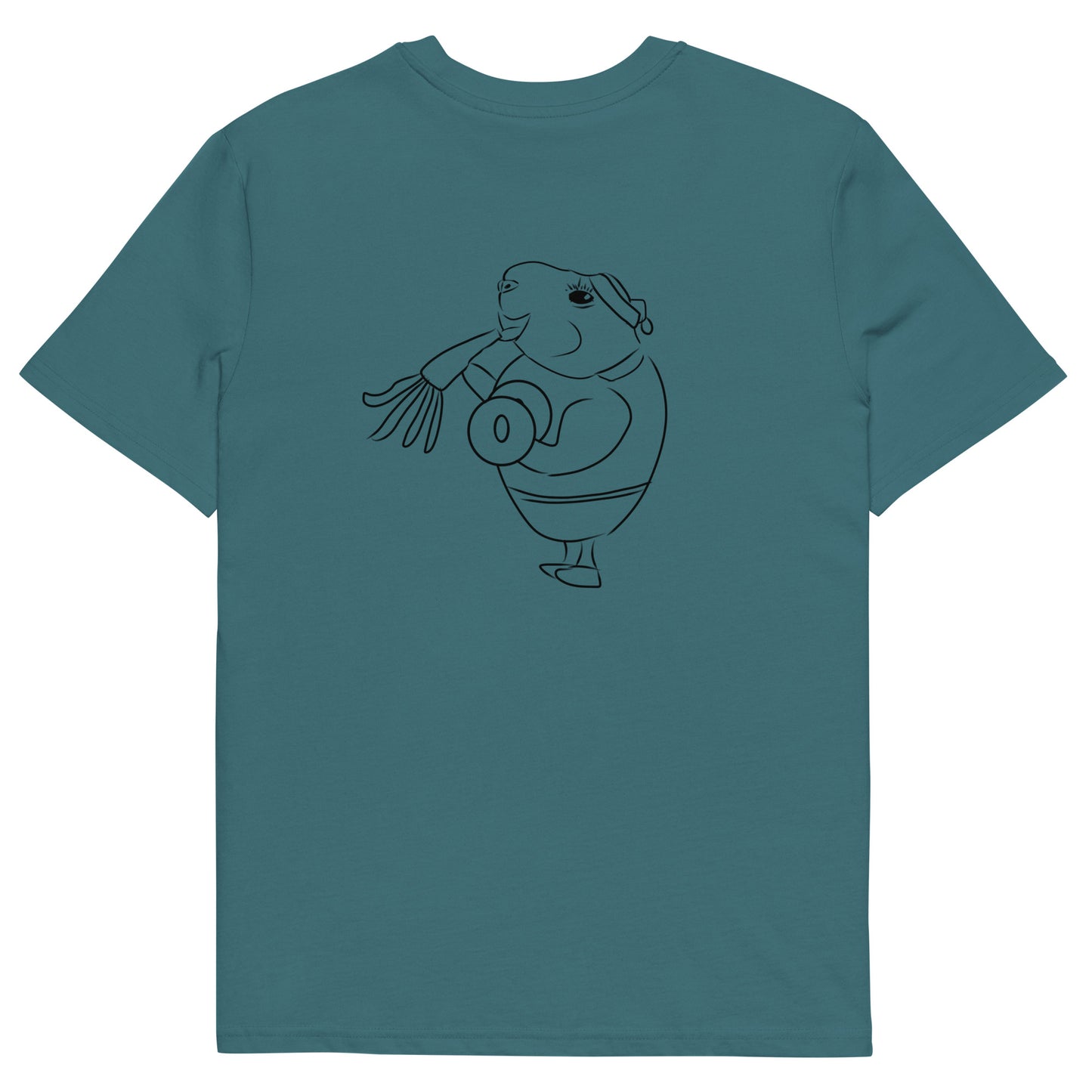 Guinea Pig Weight Lifter | 100% Organic Cotton T Shirt in stargazer back