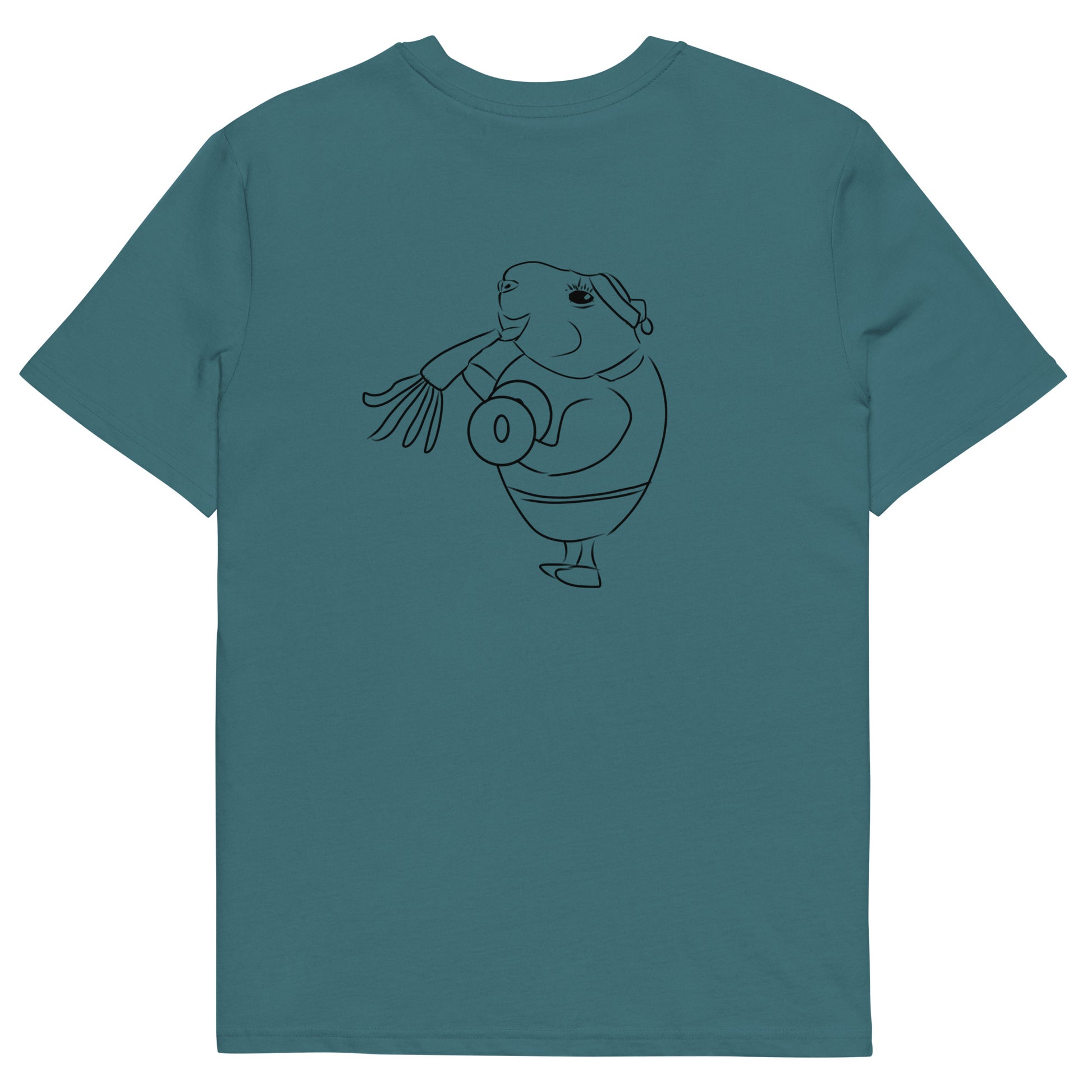 Guinea Pig Weight Lifter | 100% Organic Cotton T Shirt in stargazer back