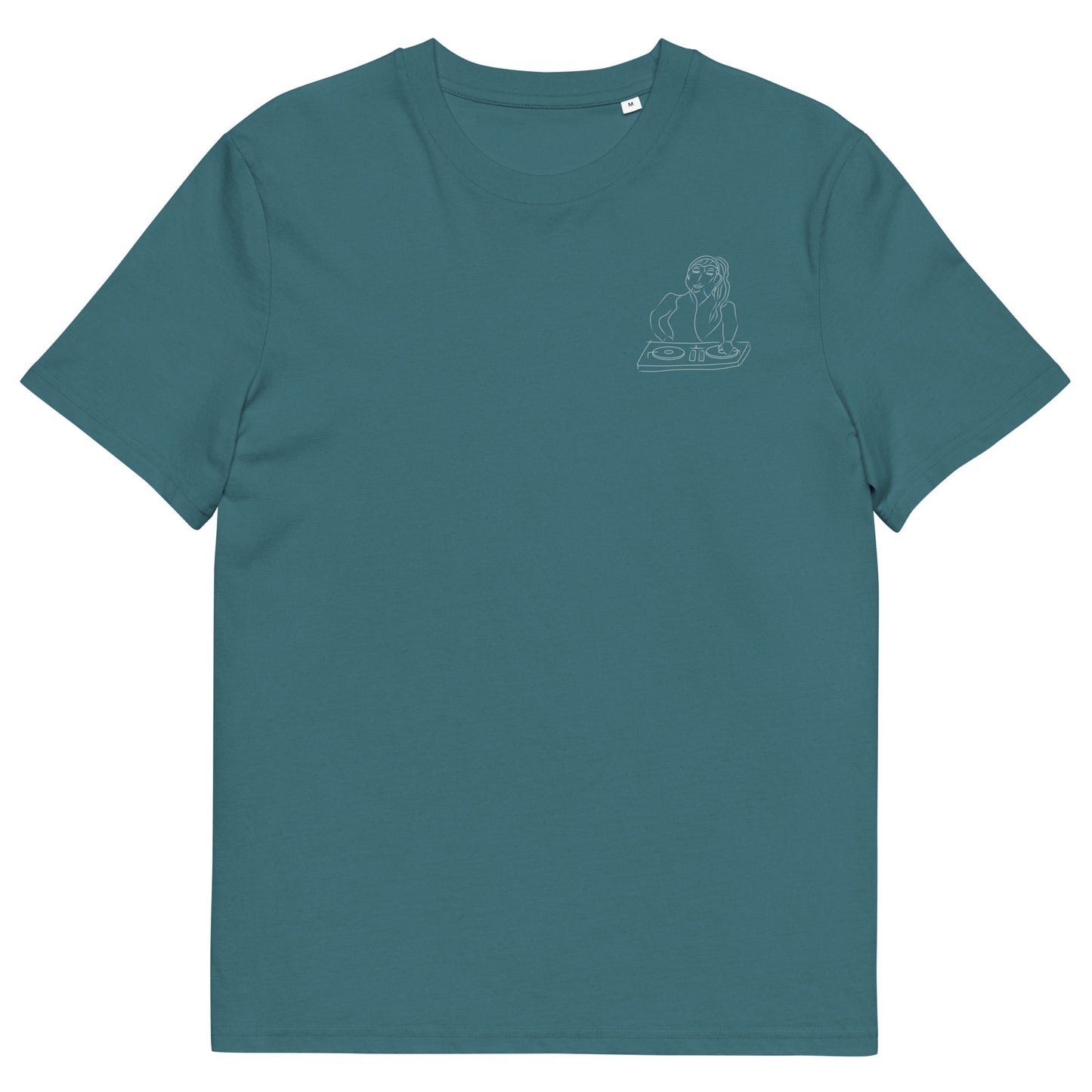 Woman DJ White | 100% Organic Cotton T Shirt in stargazer front view