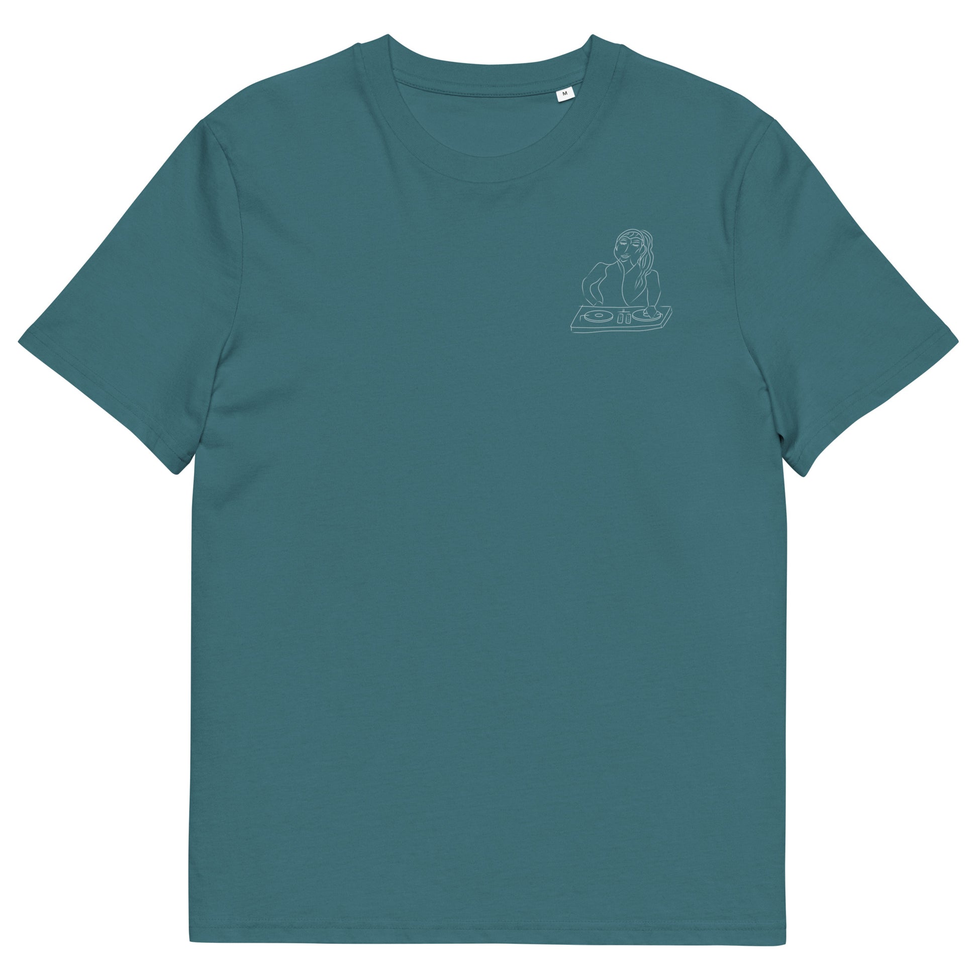 Woman DJ White | 100% Organic Cotton T Shirt in stargazer front view