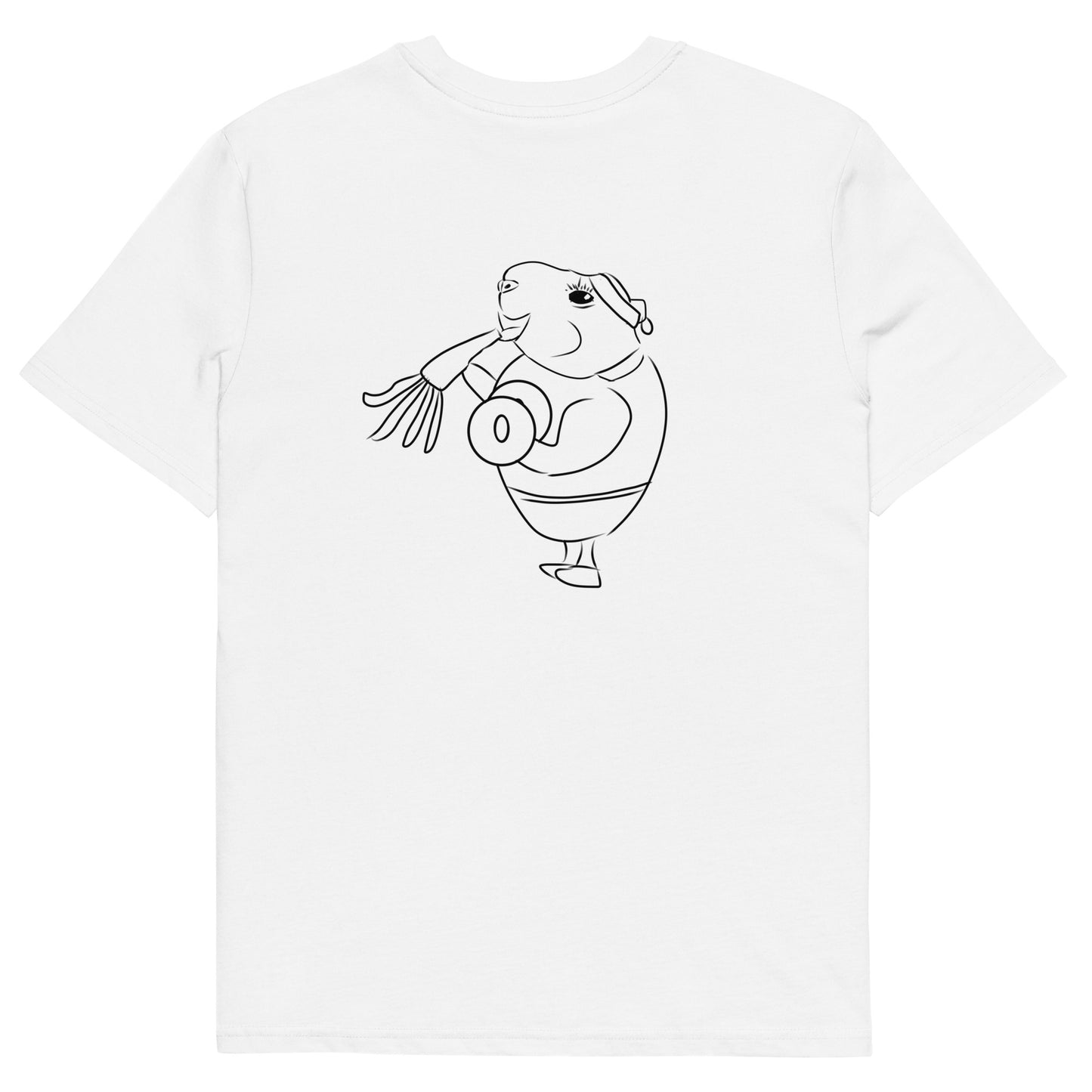 Guinea Pig Weight Lifter | 100% Organic Cotton T Shirt in white back