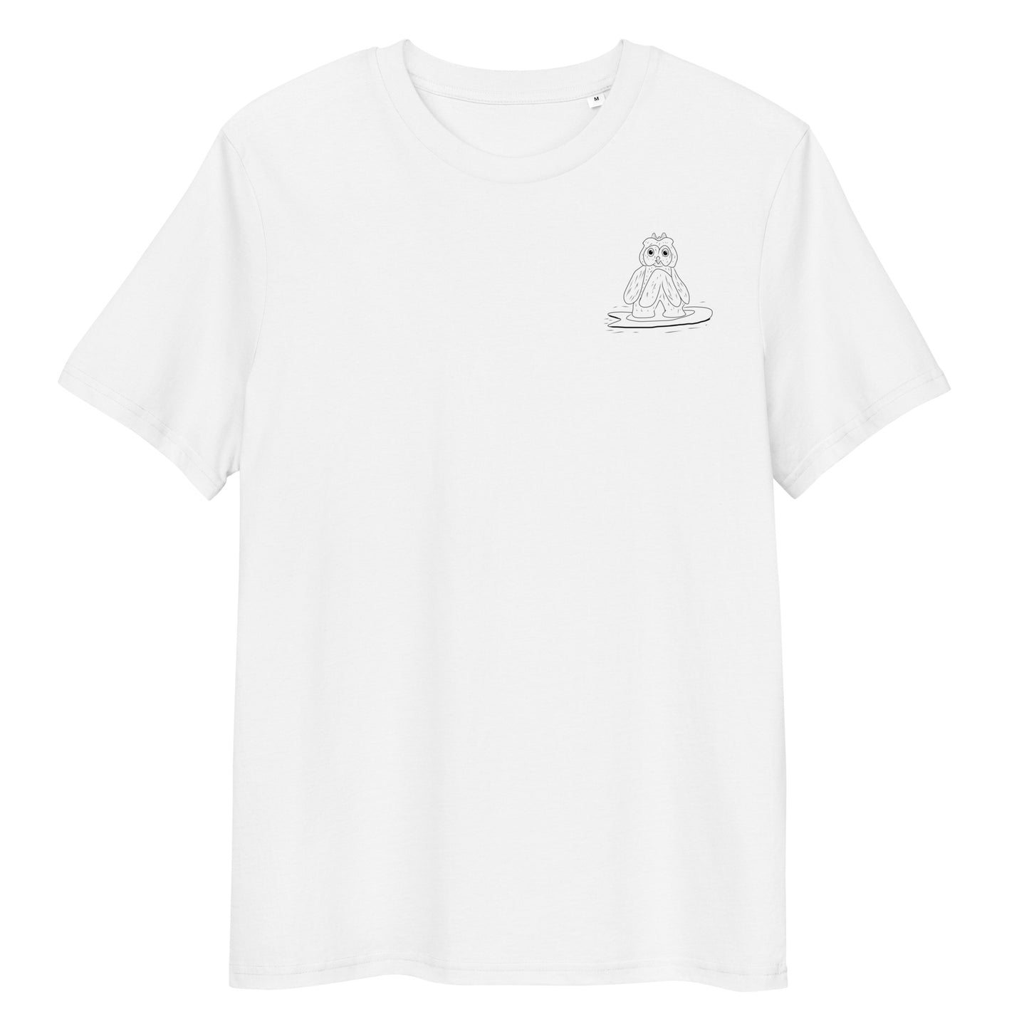 Surfing Owl | 100% Organic Cotton T Shirt in white