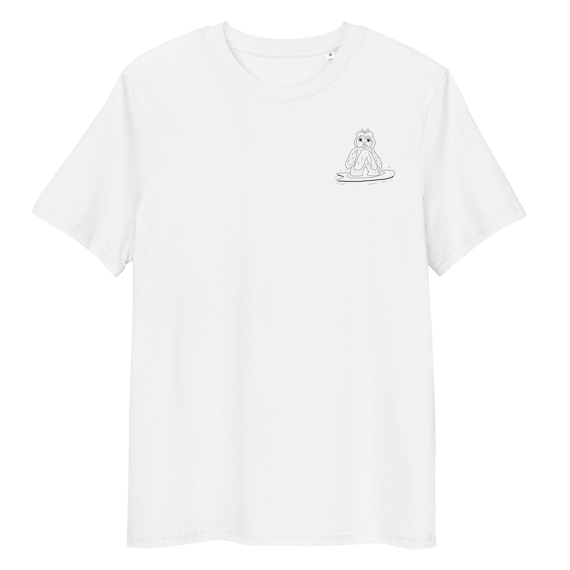 Surfing Owl | 100% Organic Cotton T Shirt in white