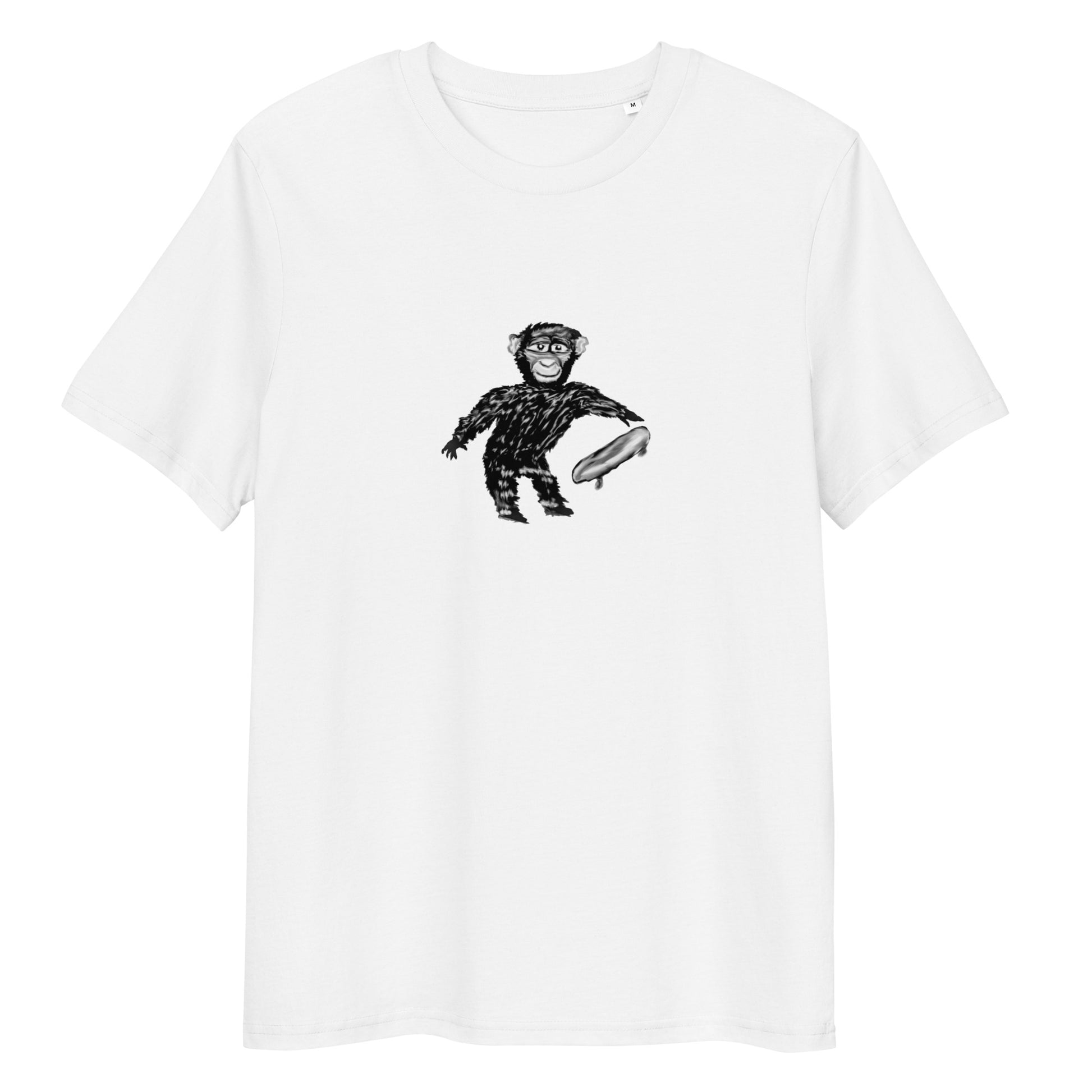 Chimp with a Skateboard | 100% Organic Cotton T Shirt