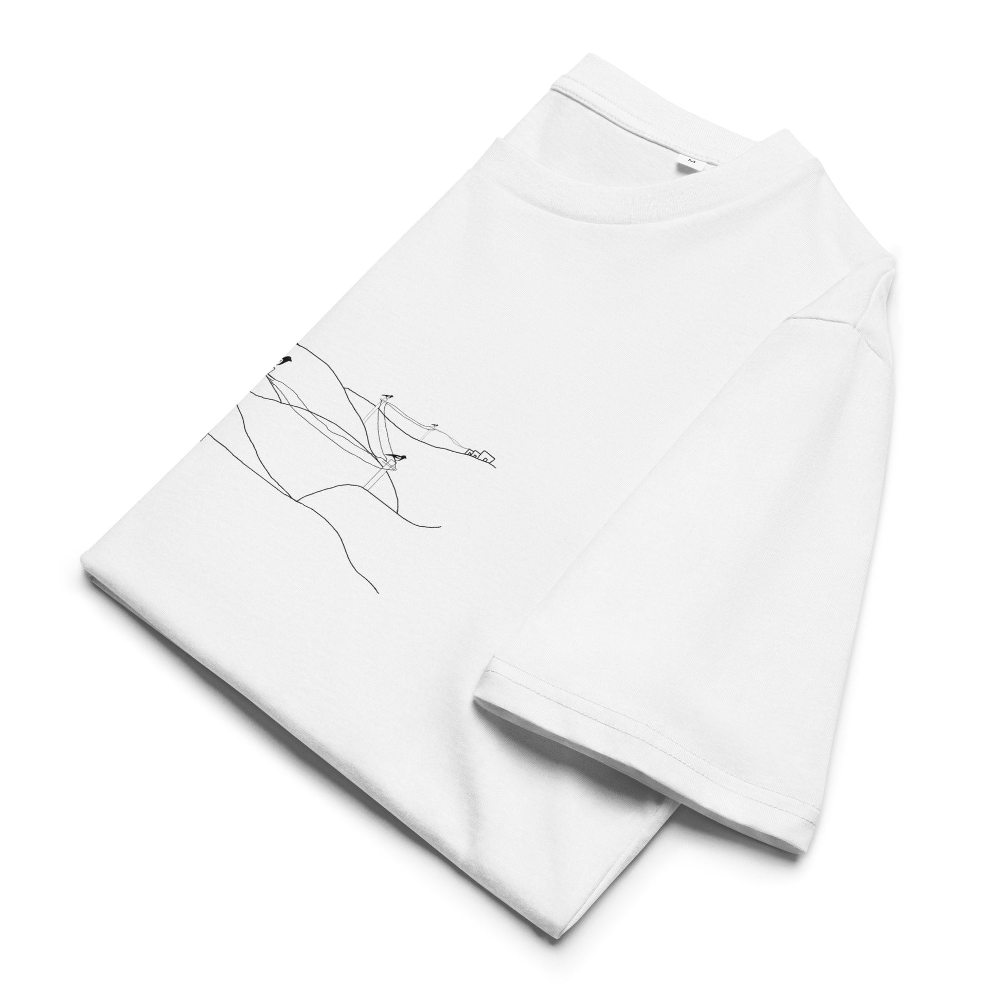 Magpies | 100% Organic Cotton T Shirt in white folded