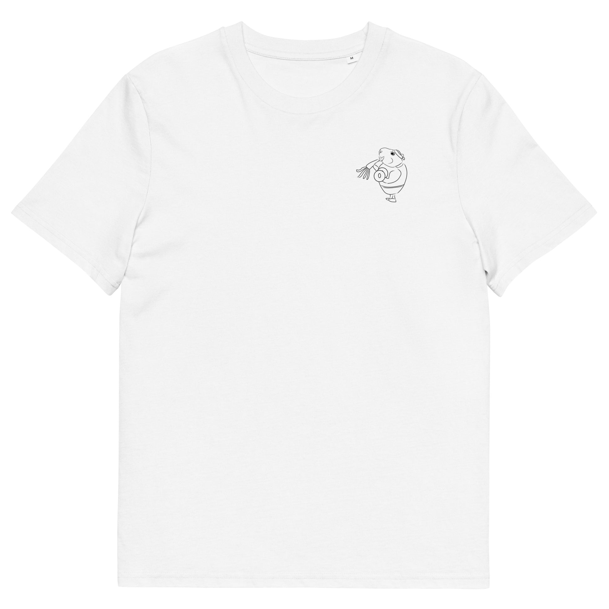 Guinea Pig Weight Lifter | 100% Organic Cotton T Shirt in white front