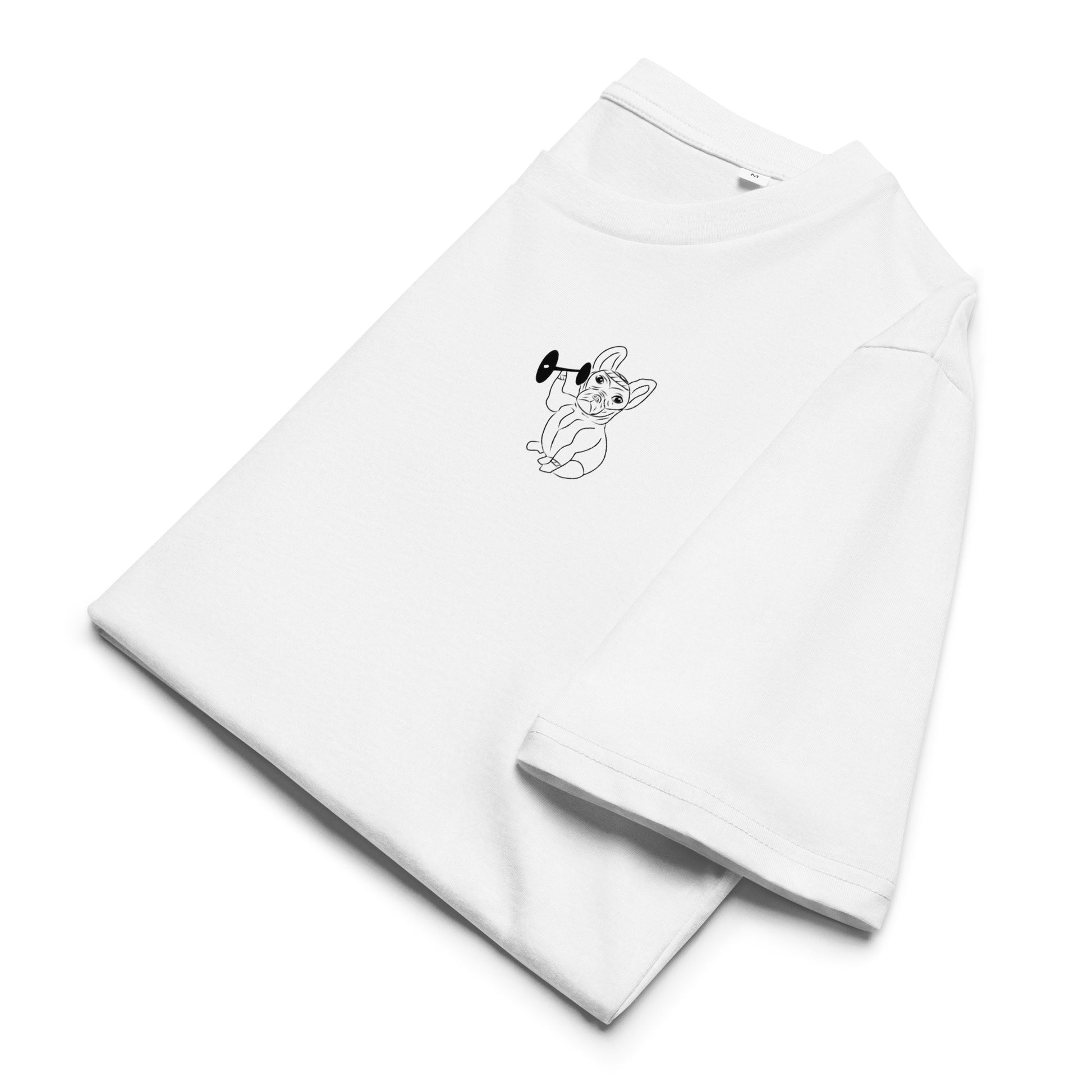 French Bulldog Weight Lifter | 100% Organic Cotton T Shirt folded