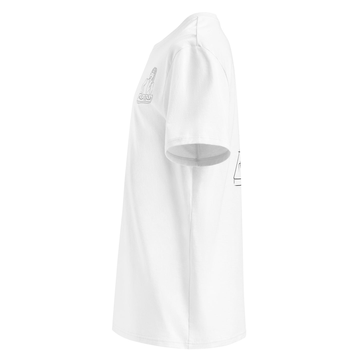 Woman DJ | 100% Organic Cotton T Shirt left white view