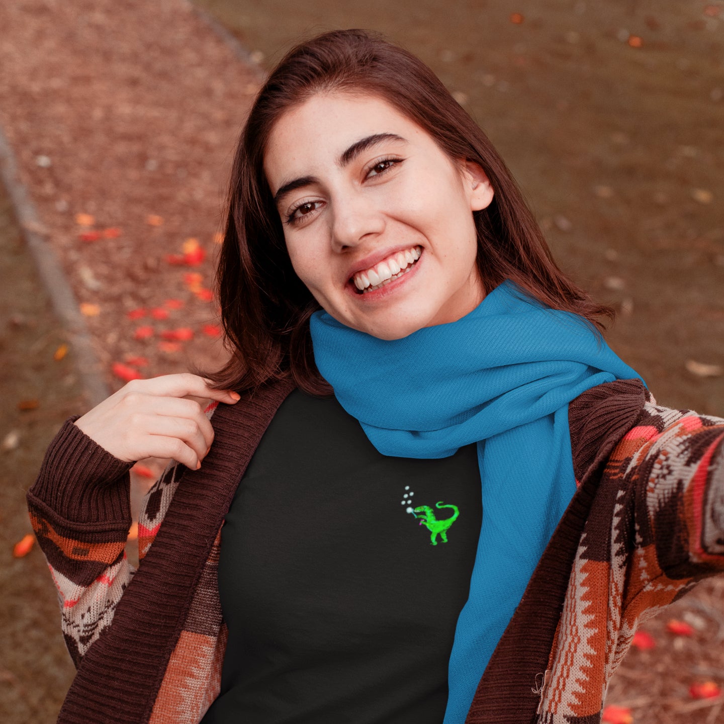 Lady wearing Organic cotton vegan t-shirt