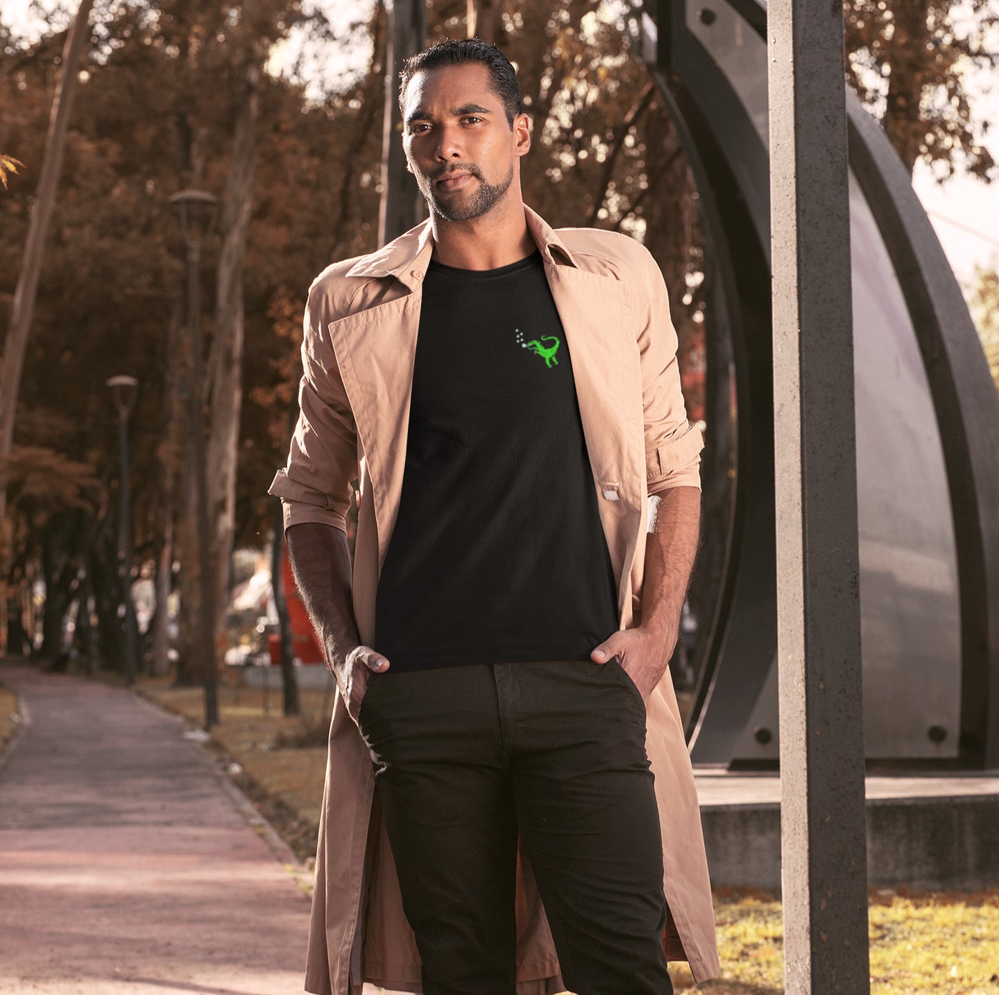 Organic Cotton Vegan T Shirt worn by a man