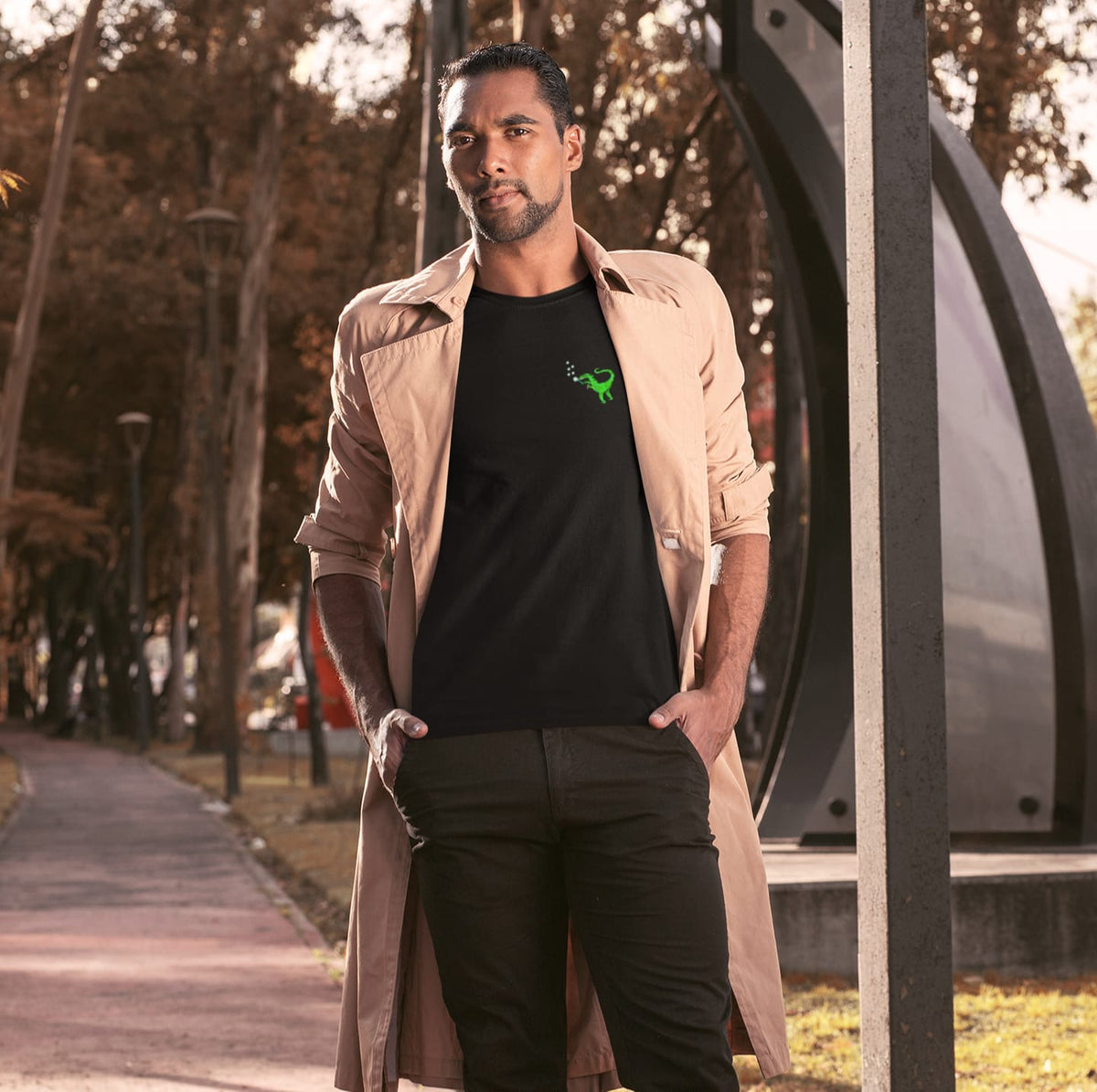 Organic Cotton Vegan T Shirt worn by a man