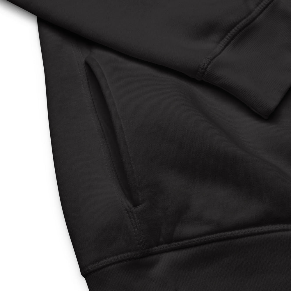 pocket detail on Sustainable vegan hoodie