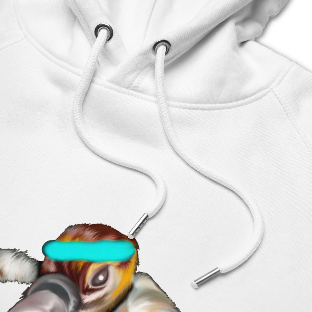 Ping pong platypus sustainable vegan hoodie detail