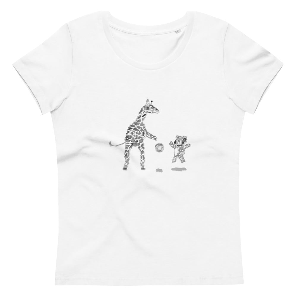 Koala Giraffe Basketball | Women's 100% Organic Cotton T Shirt in white