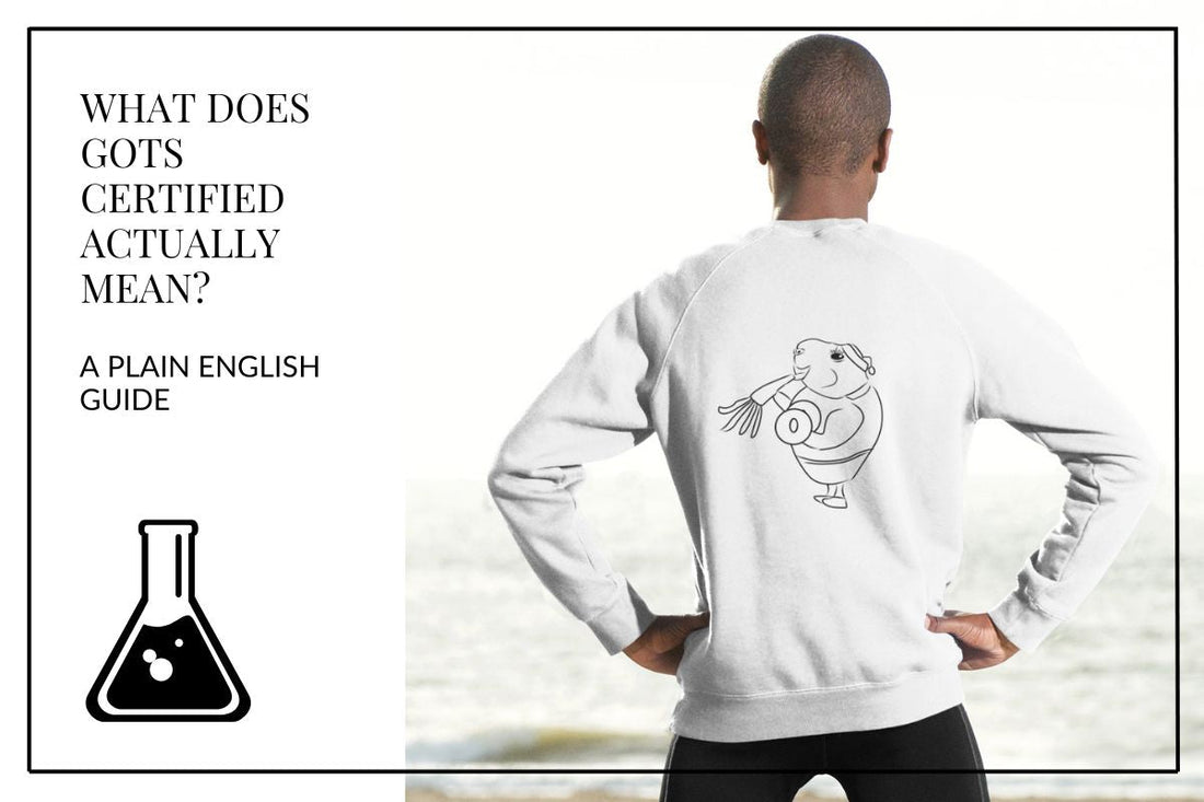 Man wearing an organic cotton jumper