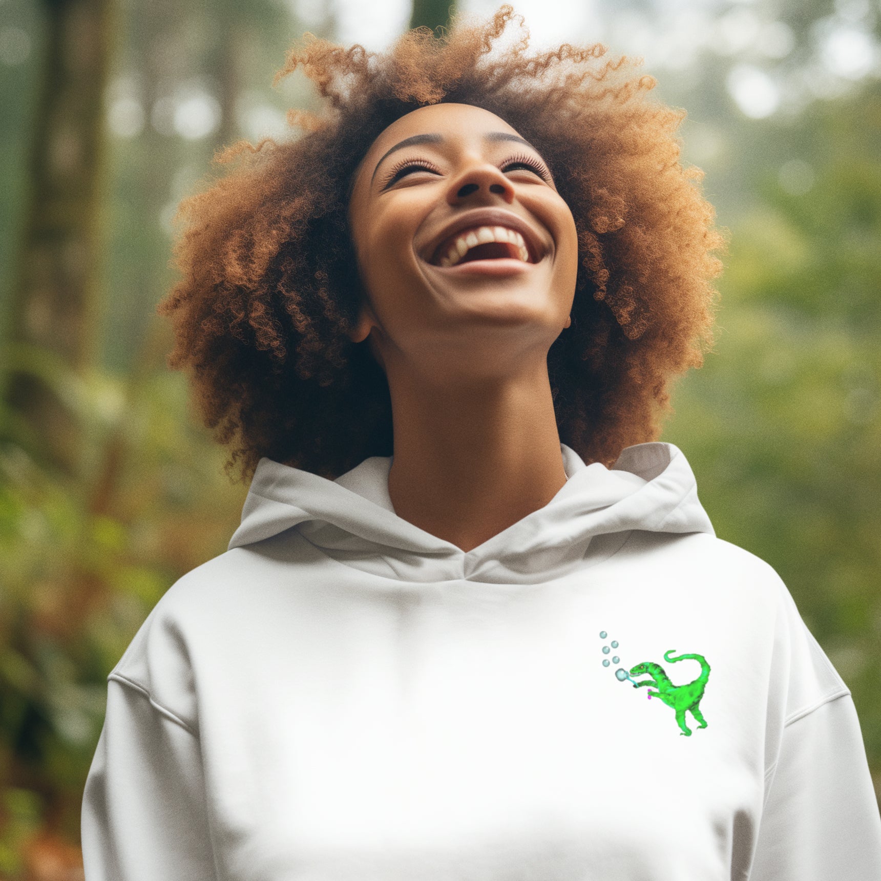 Sustainable Organic Cotton Vegan Hoodie worn by a woman