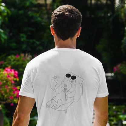 Bunny hop and sip  | 100% Organic Cotton T Shirt worn by a man