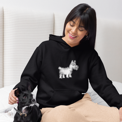 Westie Dog | Sustainable Hoodie worn by a woman