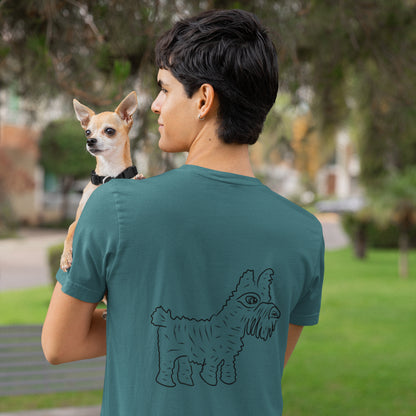 Pawsitive Vibes vegan organic cotton t-shirt (front and back design)
