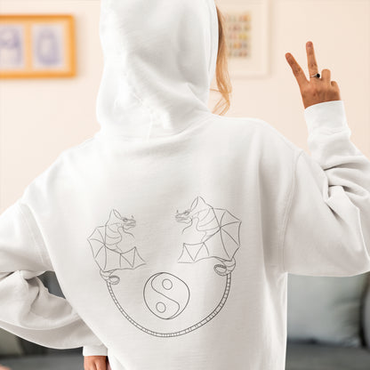 Dragon Dance, Yin and Yang | Sustainable Hoodie worn by a woman