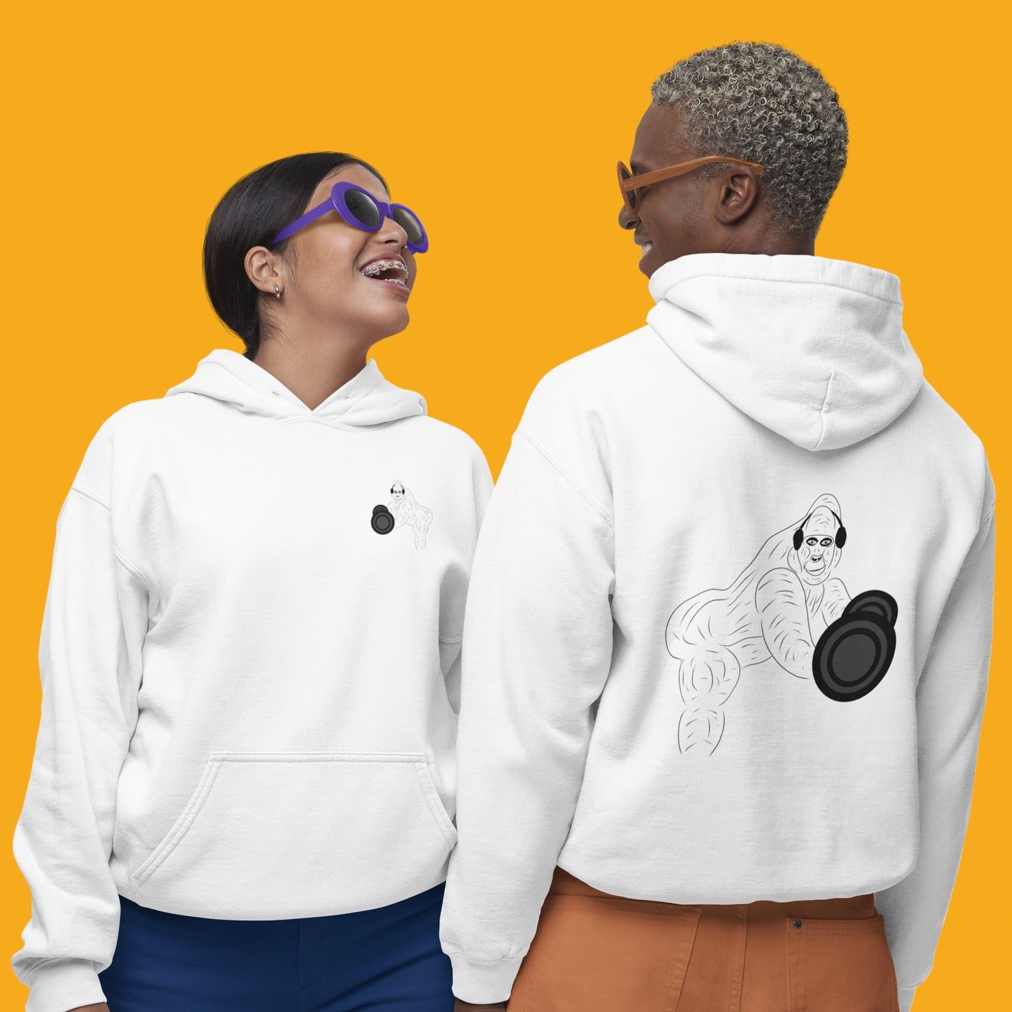 Gorilla Gym | Sustainable Hoodie One Pouch worn by a couple