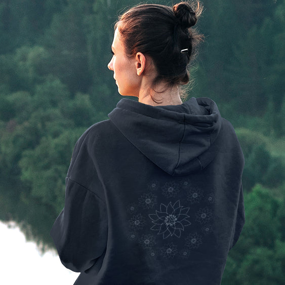 White Lotus Dream | Sustainable Hoodie worn by a woman