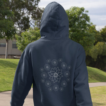 White Lotus Dream | Sustainable Hoodie worn by a person