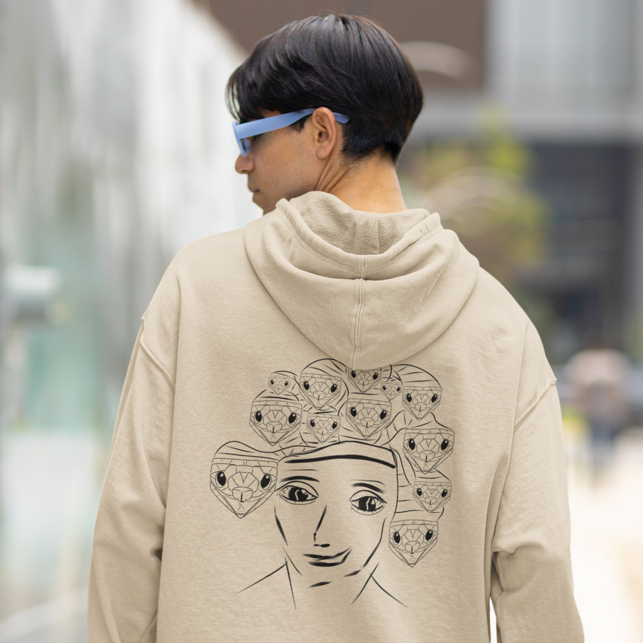 Medusa | Sustainable Hoodie worn by a man