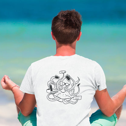 Octopus Office Worker | 100% Organic Cotton T Shirt worn a man