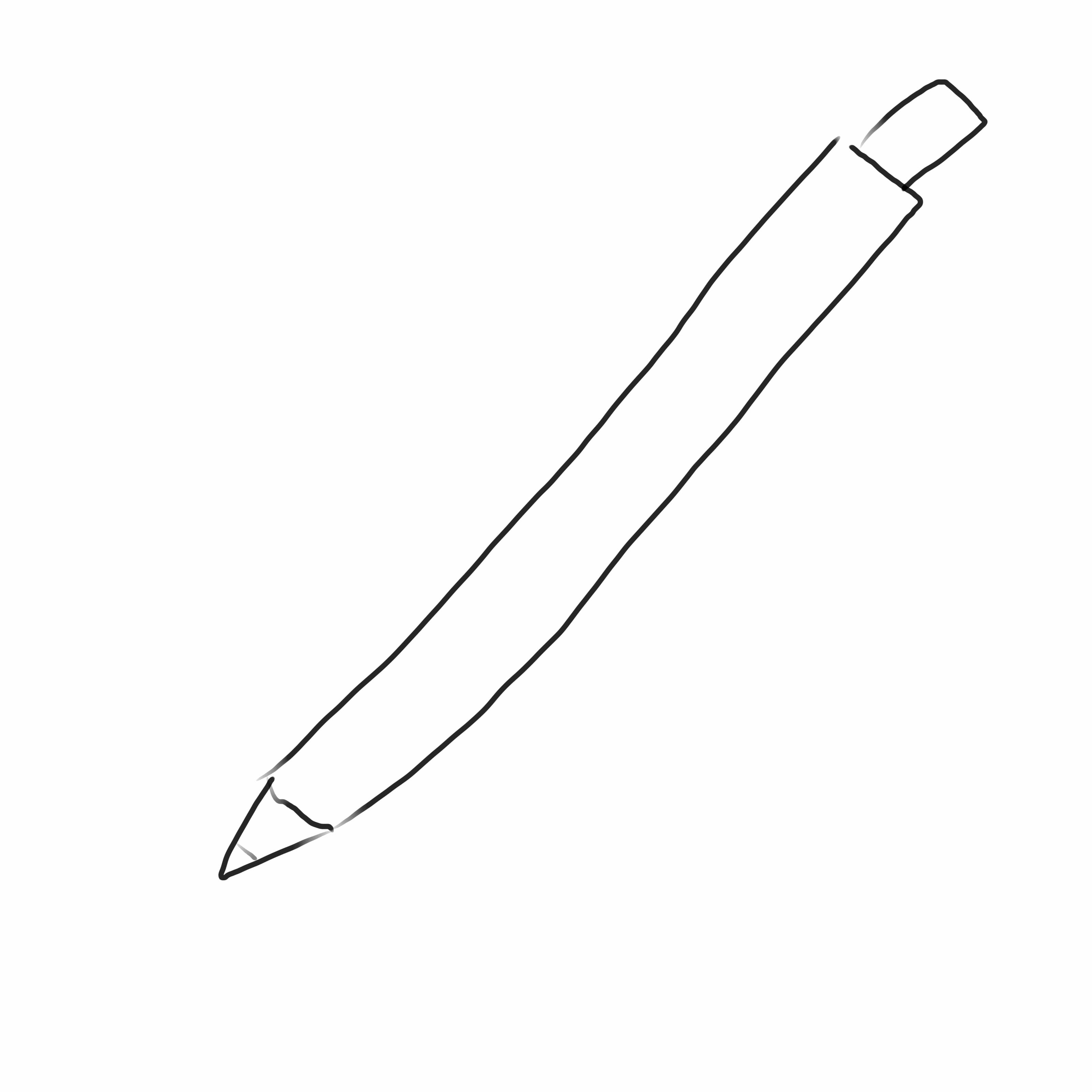 Line drawing of a pencil on a white background