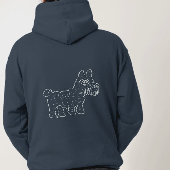 Dog in White | Sustainable Hoodie worn by a man