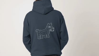 Dog in White | Sustainable Hoodie worn by a man