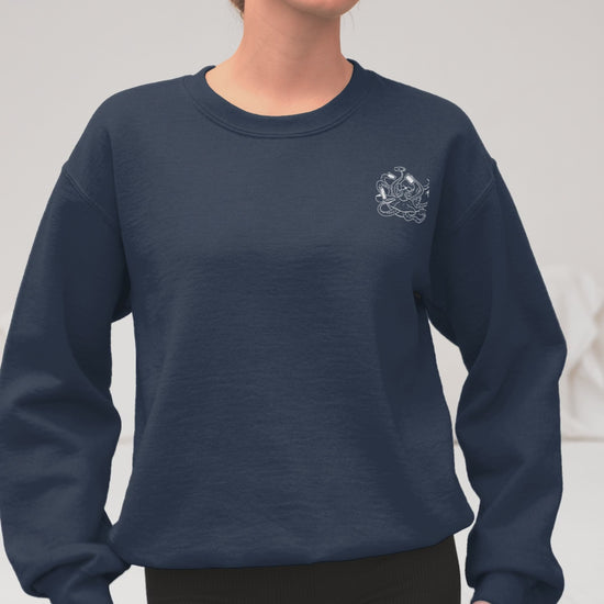Octopus Office Worker White | Vegan Jumper worn by a woman