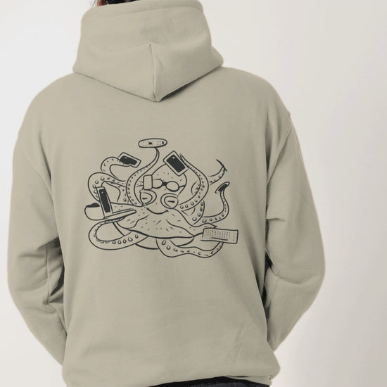 Octopus Office Worker | Sustainable Hoodie worn by a man