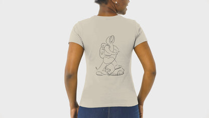 Woman and Dog Hiking | 100% Organic Cotton T Shirt worn by a woman