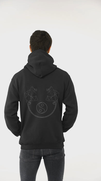 Dragon Dance, Yin and Yang | Sustainable Hoodie worn by a man